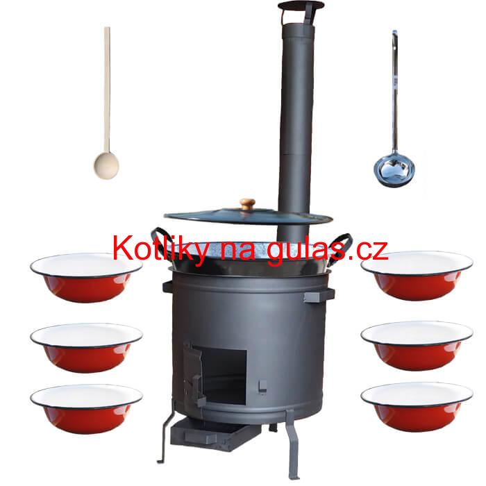 Smaltovaný kotel 60 L + smaltované talíře 6 ks PLUS 600