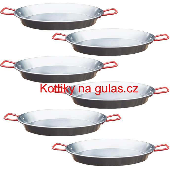 Paella Tapas catering 22 cm - 6 ks ocelových pánví