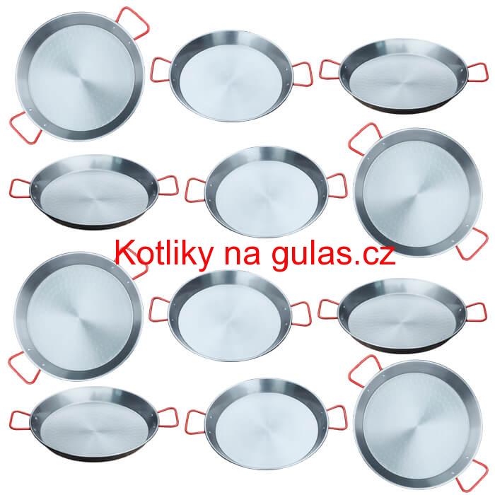 Paella Tapas catering 22 cm - 12 ks ocelových pánví