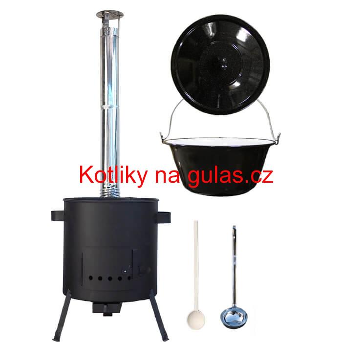 Smaltovaný kotlík 25 L + žáruvzdorná kotlina (1 mm) 42 PLUS 600