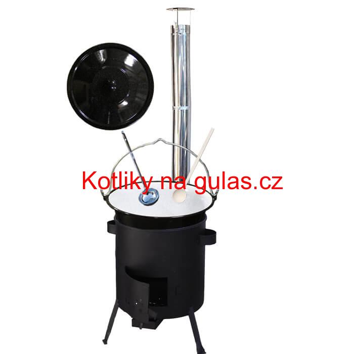 Smaltovaný kotlík 25 L + žáruvzdorná kotlina (1 mm) 42 PLUS 600