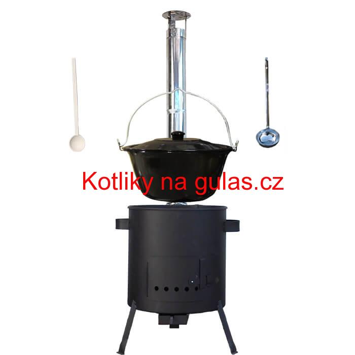 Smaltovaný kotlík 25 L + žáruvzdorná kotlina (1 mm) 42 PLUS 600