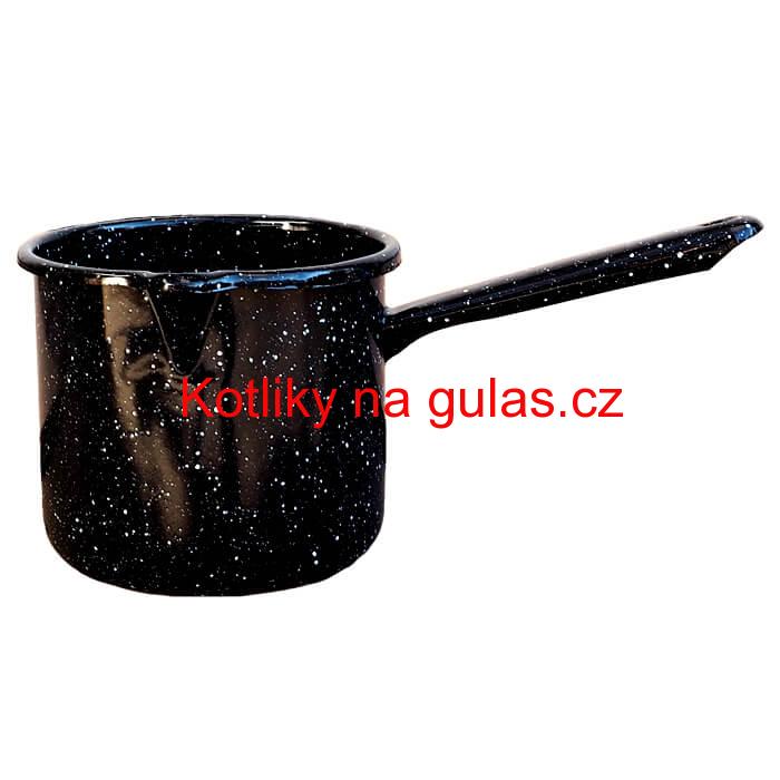 Smaltovaný hrnek s rukojetí 0,6 L - Černý