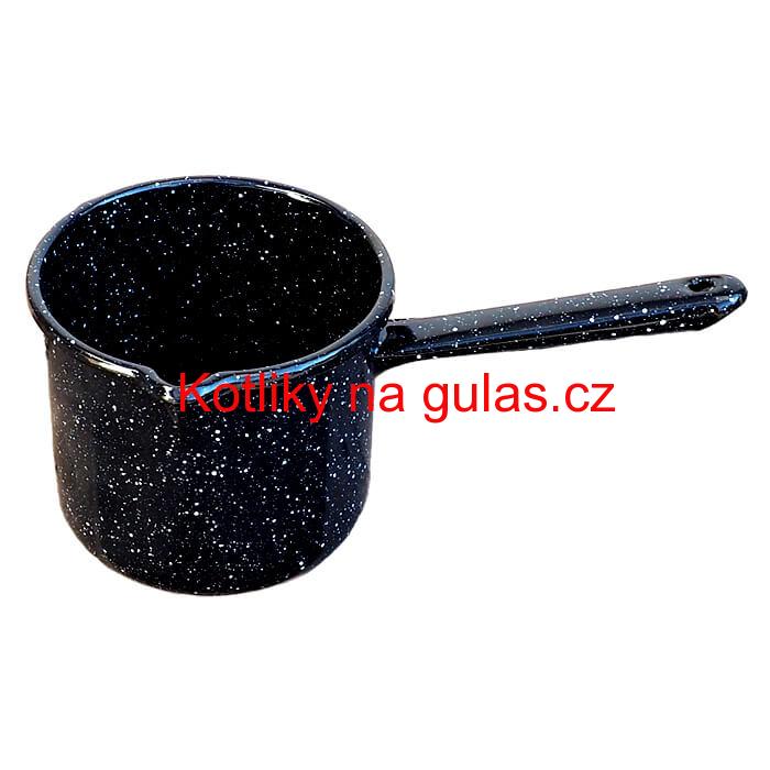Smaltovaný hrnek s rukojetí 0,6 L - Černý