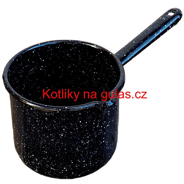 Smaltovaný hrnek s rukojetí 0,6 L - Černý