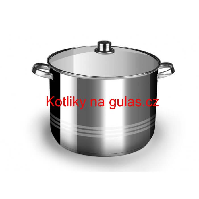 Nerezový hrnec 16 L + skleněná poklice