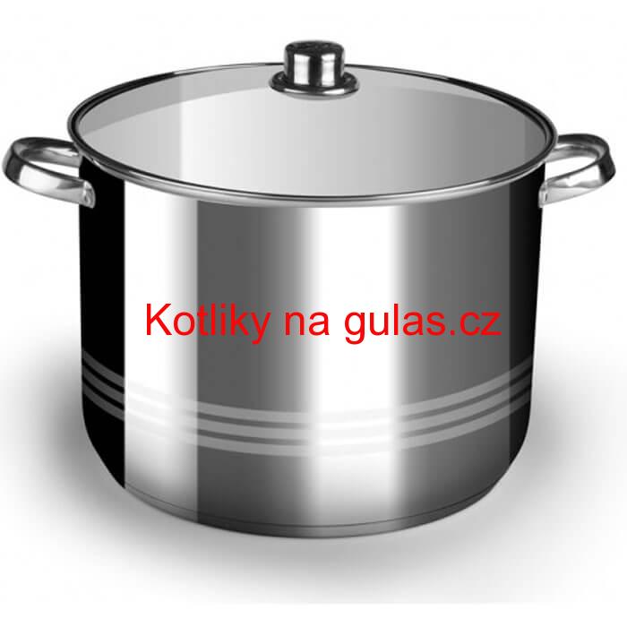 Nerezový hrnec 16 L + skleněná poklice