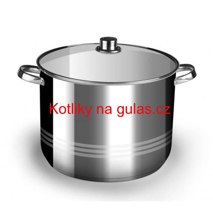Nerezový hrnec 16 L + skleněná poklice
