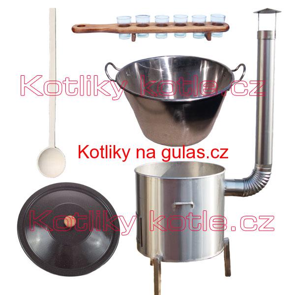 Zabijačková nerezová souprava 80 L + sada skleniček