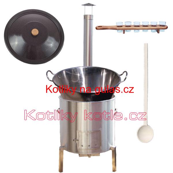 Zabijačková nerezová souprava 80 L + sada skleniček