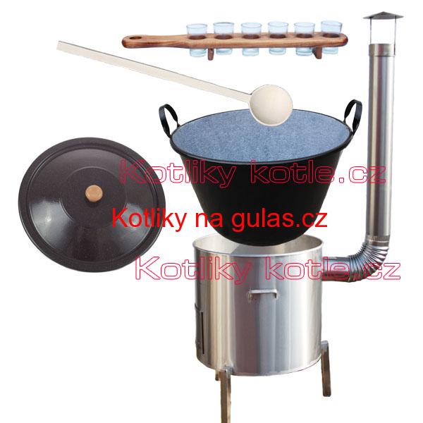 Zabijačkova nerezová souprava 60 L + sada skleniček