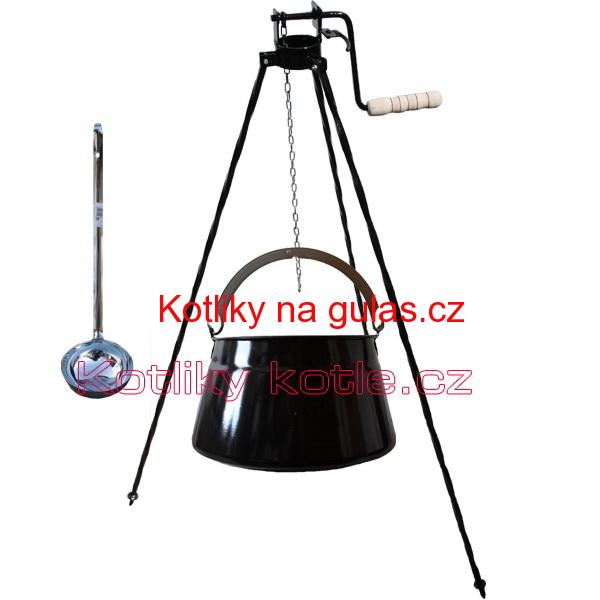 Kotlík na ryby 25 L + trojnožka s kladkou