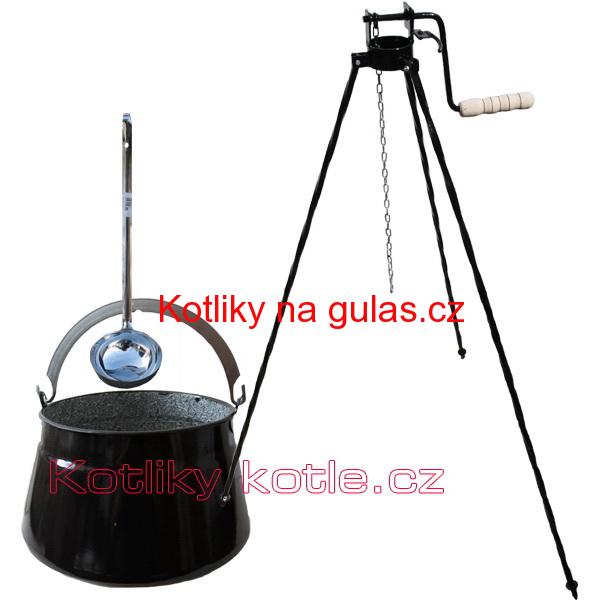 Kotlík na ryby 30 L + trojnožka s kladkou