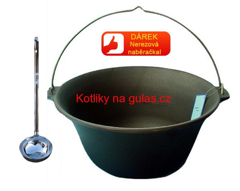 Litinový kotlík 22 L + antikórová naběračka