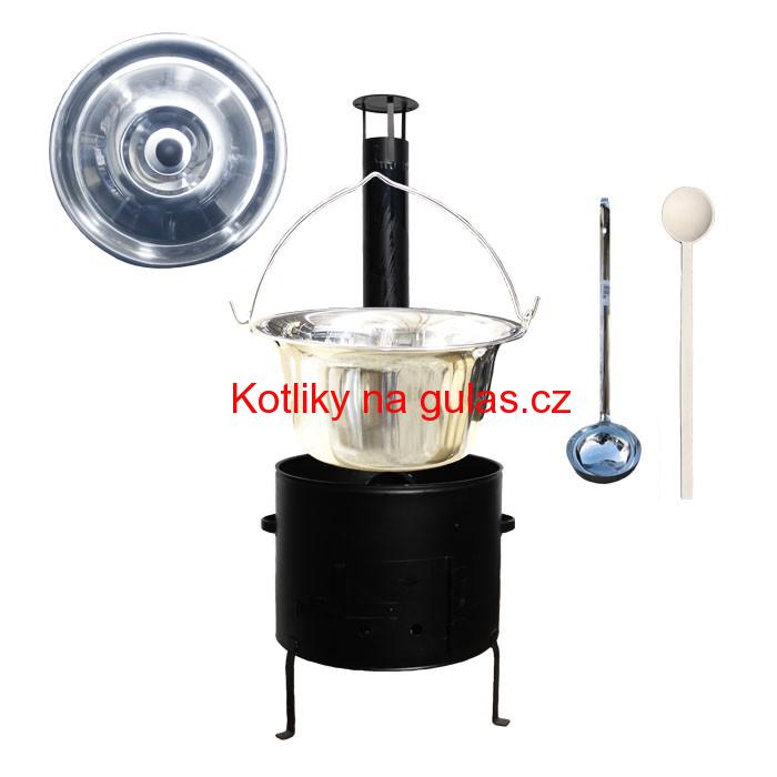 Kotlíkový set 36 Smalt party + nerezový kotlík 15 L. (1,2 mm)