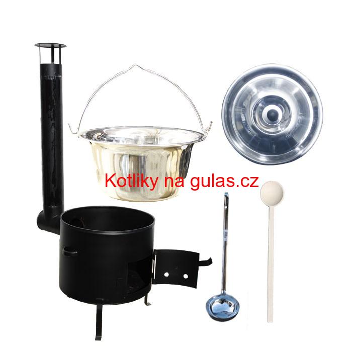 Kotlíkový set 36 Smalt party + nerezový kotlík 15 L. (1,2 mm)