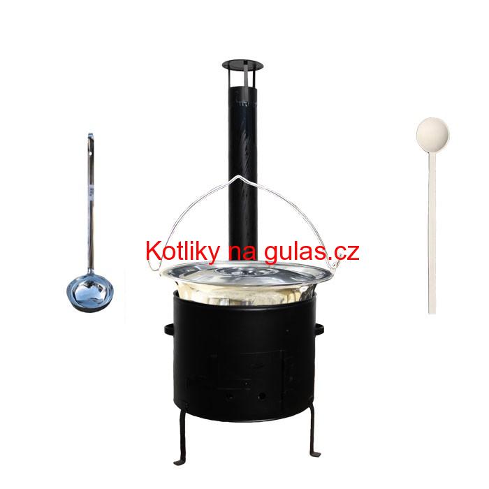 Kotlíkový set 45 Smalt party + nerezový kotlík 30 L. (1,2 mm)
