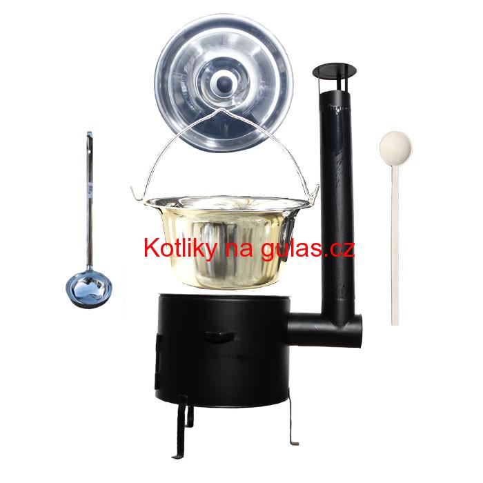 Kotlíkový set 45 Smalt party + nerezový kotlík 30 L. (1,2 mm)