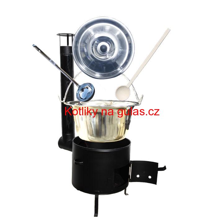 Kotlíkový set 45 Smalt party + nerezový kotlík 30 L. (1,2 mm)