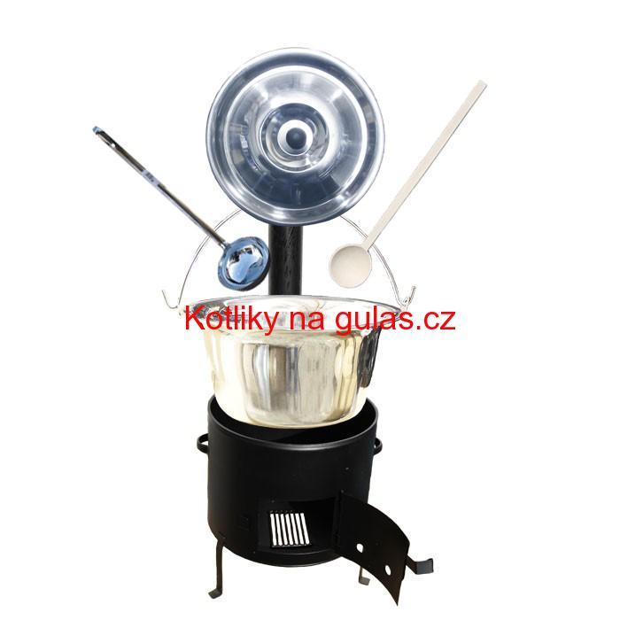 Kotlíkový set 45 Smalt party + nerezový kotlík 30 L. (1,2 mm)
