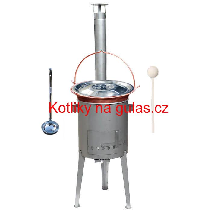 Měděný kotlík 20 L (1,2 mm) + nerezová kotlina 42 cm LUXUS