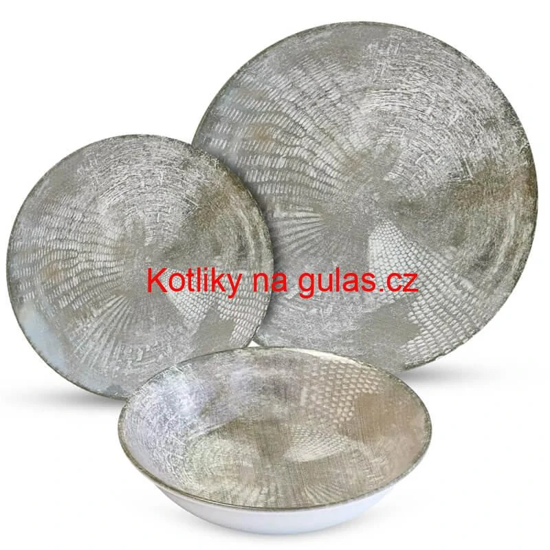 Souprava keramických talířů 18 ks GREY