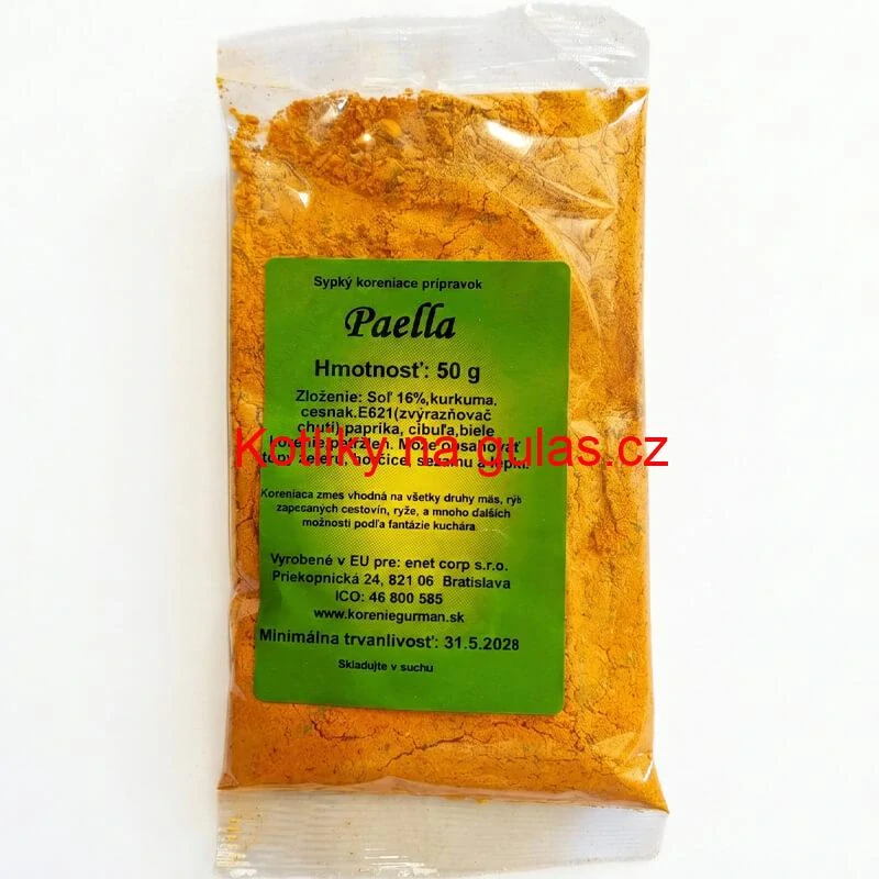 PAELLA pepř 50 g - španělská kořenová směs s kurkumou a česnekem - Chuť Rizota a Rýžových Jídel