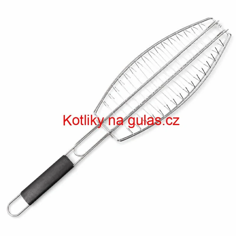 BBQ grilovací rošt na ryby – nerezové grilovací kleště 65 × 15 × 4 cm