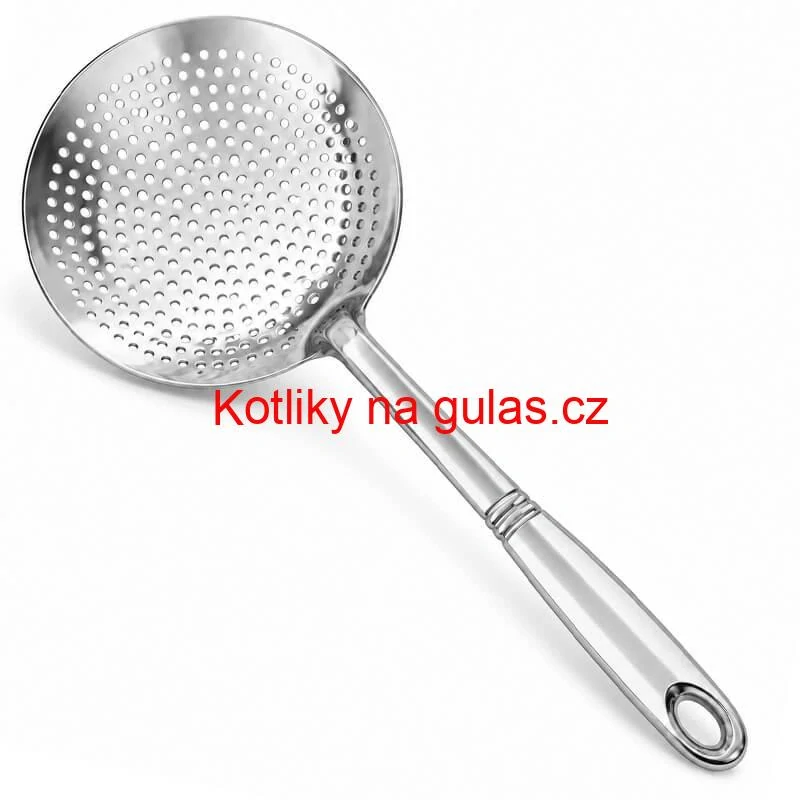 Nerezová děrovaná naběračka – sítko 19 cm, 48 cm
