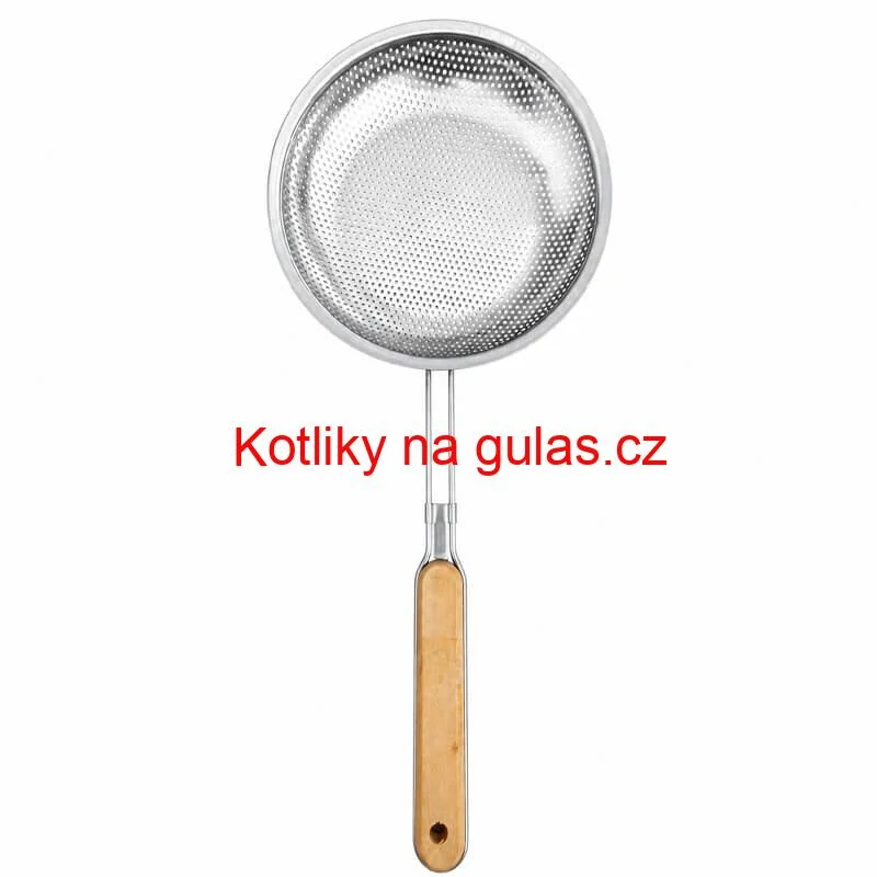 Hliníkové sítko 16 cm s dřevěnou rukojetí