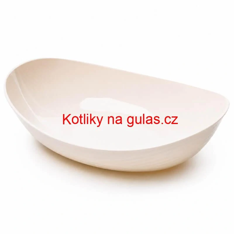 Plastová servírovací miska loďka 28,5 cm – smetanová
