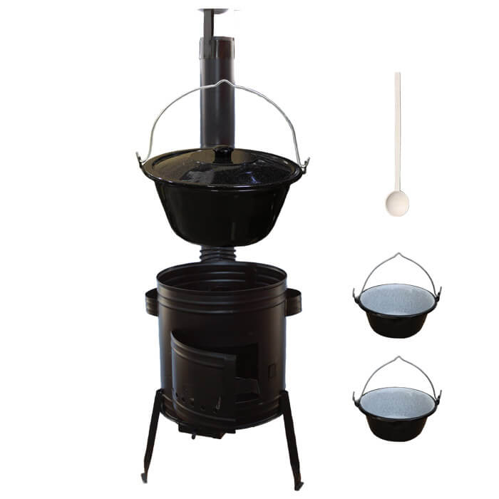 Smaltovaný kotlík 13 L (1,2 mm) + kovová kotlina 36 CLASSIC (KOV) + 2 smaltované servírovací kotlíky 0,8 L