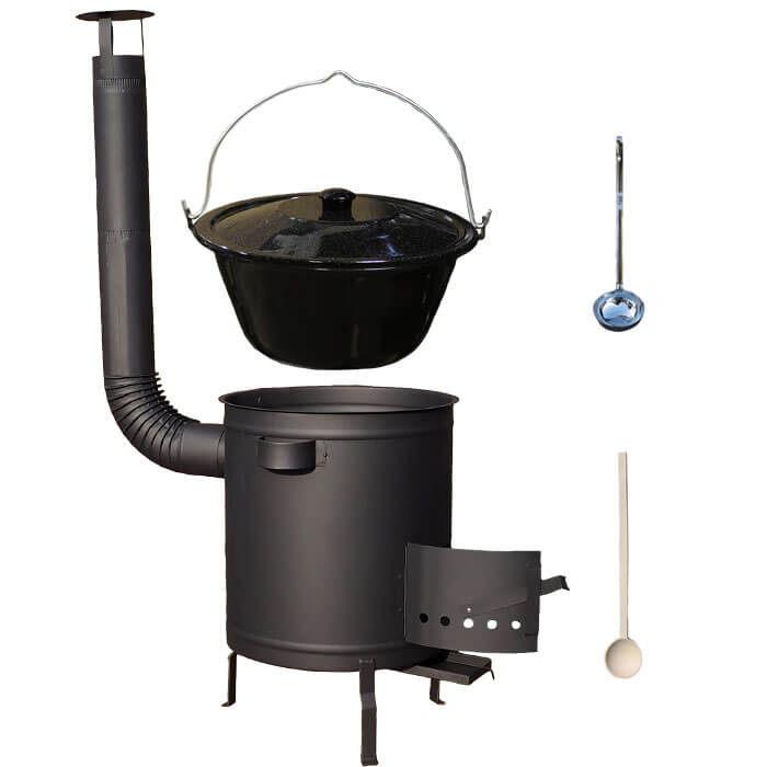 Smaltovaný kotlík 25 L (1,2 mm) + hrubostěnná (1,5 mm) a žáruvzdorná kotlina 42 PLUS 600