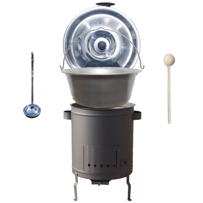 Nerezový kotlík 20 L (1,5 mm) + hrubostěnná (1,5 mm) a žáruvzdorná kotlina 42 PLUS 600