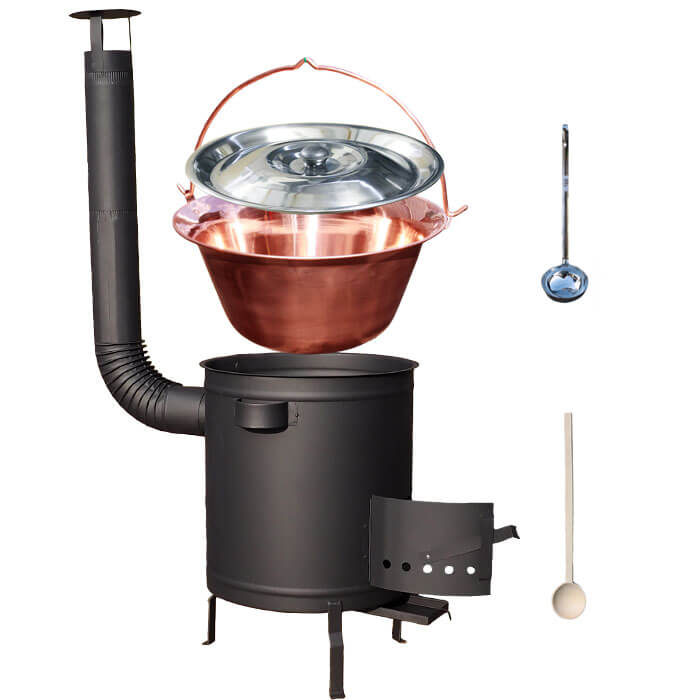 Měděný kotlík 30 L (1,2 mm) + silnostěnná (1,5 mm) a žáruvzdorná kotlina 45 PLUS 600