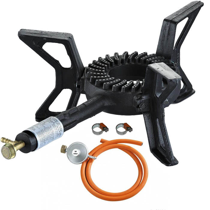 Litinový plynový vařič 8,8 kW 3P Ghisa + připojovací příslušenství