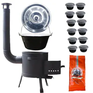 Smaltovaný kotlík 22 L (1,2 mm) + silnostěnná (1,5 mm) žáruvzdorná kotlina BALKY STRONG 42 PLUS 600 + plastové boxy (misky) 10 ks