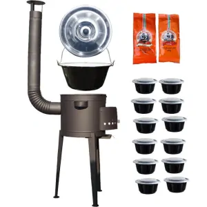 Smaltovaný kotlík 22 L (1,2 mm) + vysoká žáruvzdorná kotlina 42 cm PLUS 600 + misky 12 ks + 2 x pepř na guláš 100 g