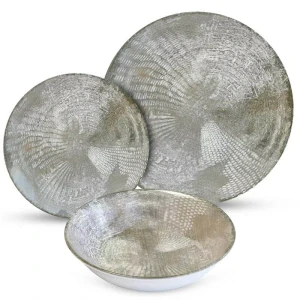 Souprava keramických talířů 18 ks GREY