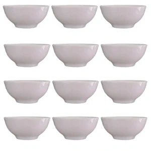 Keramické misky na servírování guláše 15 cm 12 ks bílé