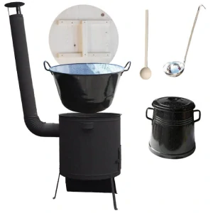 Smaltovaný kotel 100 L + žáruvzdorná kotlina 42 PLUS 600 4 MM + nádoba na sádlo 10 L