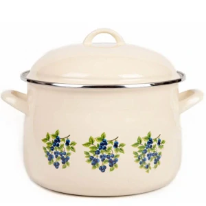 Smaltovaný hrnec s květinovým vzorem – Trnky 5,5 l + poklice