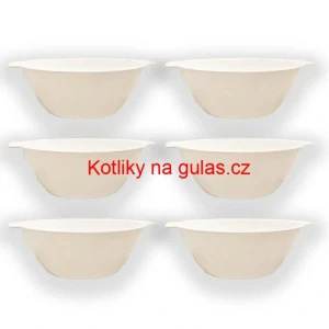 Sada 6 ks: Plastová miska na fajnový kotlíkový guláš a polévky – 500 ml