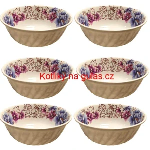 Plastová miska s květinovým vzorem (750 ml) – nyní v sadě 6 kusů!