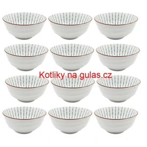 Sada 12 ks velkých keramických misek na guláš a polévky, 1 litr