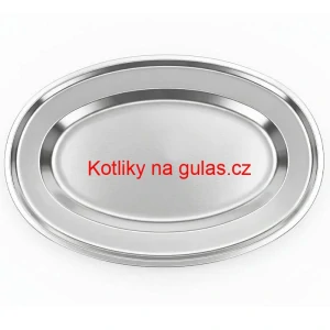 Nerezový oválný podnos (30,5cm) – Odolný servírovací tác na maso i koláče