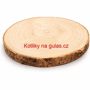 Dřevěný podnos z přírodního plátku dřeva s kůrou Ø 20–24 cm