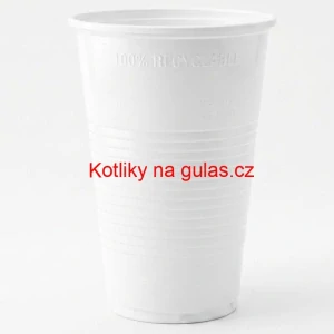 Jednorázový plastový bílý kelímek na studený nápoj 500 ml 12 ks