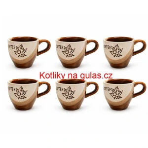 Sada keramických hrnků na kávu 100 ml 6 ks COFFEE