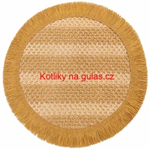Kulatá přírodní podložka pod talíř se třásněmi 37 cm